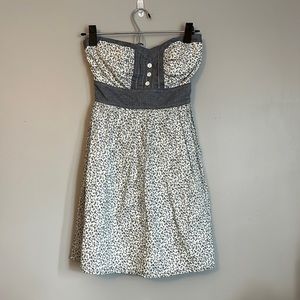 Strapless Flower Pattern Dress